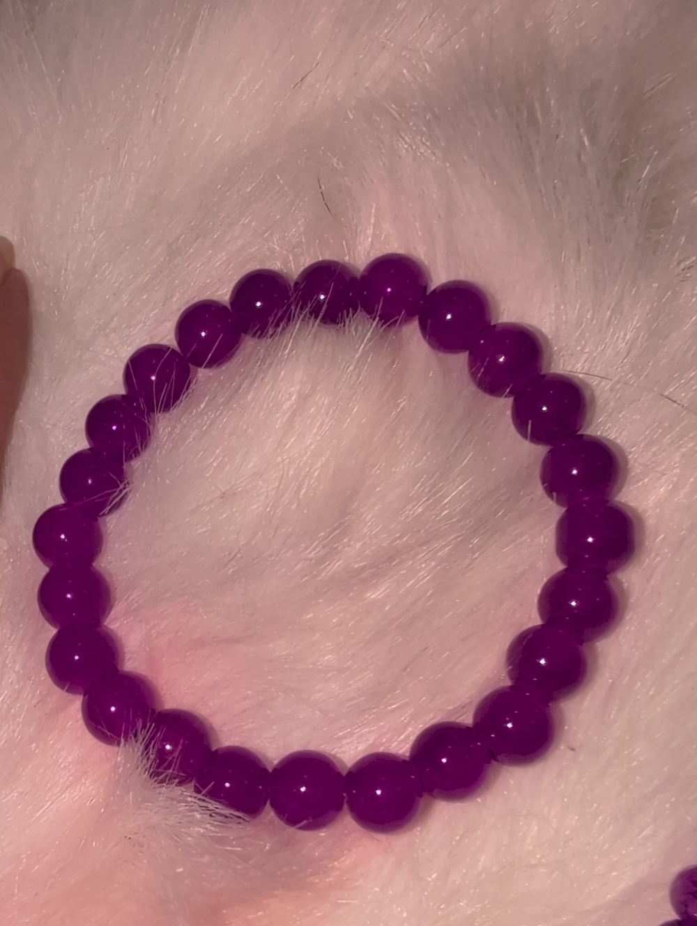 Purple Marbled Beaded Stretch Bracelet